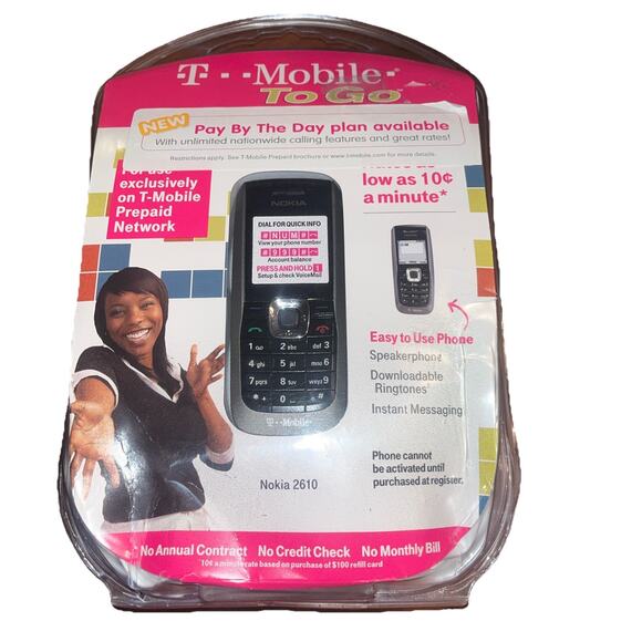 NEW SEALED T Mobile Nokia 2610 ToGo Phone - Picture 1 of 3